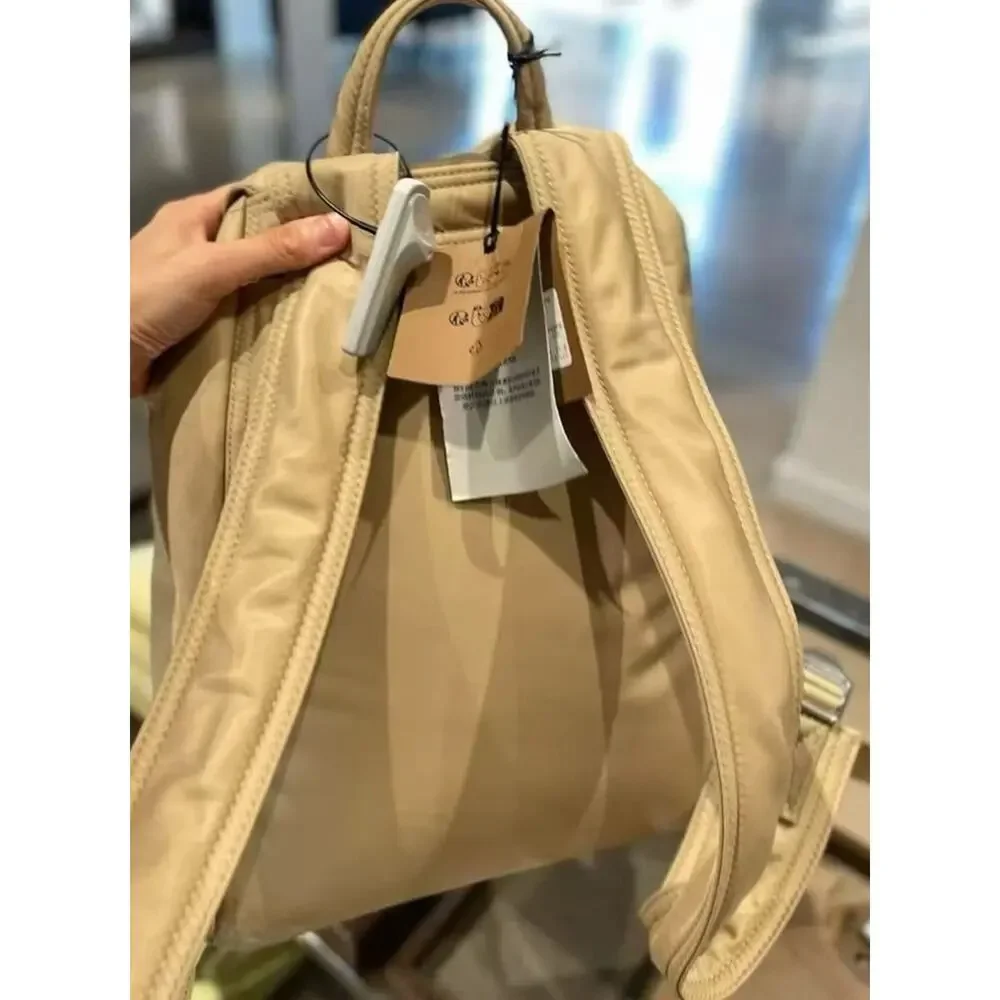 sale ends 5/14Burberry Unisex large nylon Waterproof logo Tan Backpack NEW Small